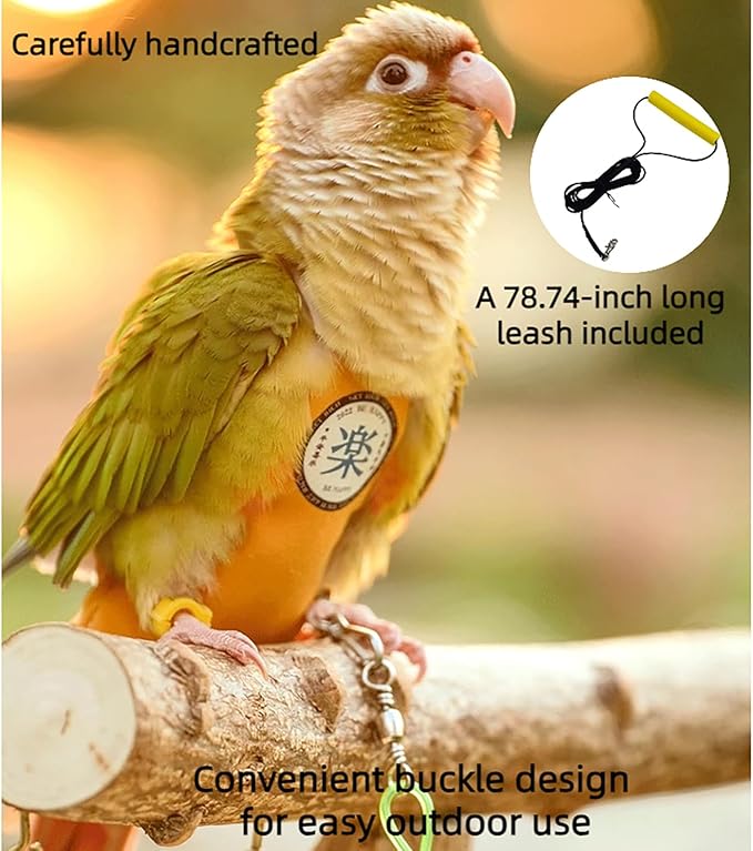MANON ROSA Bird Diapers Leash Set Washable Reusable Handmade Flight Suit Waterproof Inner Layer - Protective Parrot Nappy Clothes Parakeets Macaws Budgies Canaries (Red1,Budgie)