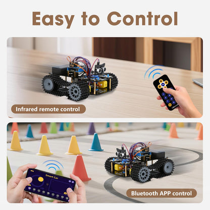 Robotics Kit for Kids Ages 8–12, Smart Robot Tank Car Compatible with Arduino & Scratch & Python, STEM Toys for Boys Ages 8–12, App & Remote Control, Birthday Coding Gift for Boys, Girls and Adults