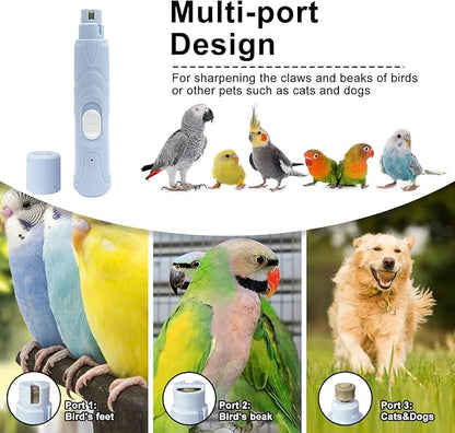 Bird Nail Grinder,Bird Beak Grinder,Silenced Bird Nail File with LED Lamp,Suitable for Budgerigars,Parakeets,Conure,Parakeets,Crested Myna,Lovebirds, Finches.