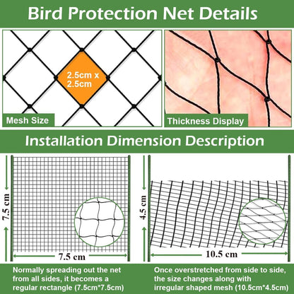Poultry Netting 25x25 ft, 1" Square Mesh Heavy Duty Chicken Run Net, Garden Netting to Protect Plants, Fruit Trees, Vegetables from Birds, Deer, Pests & Animals for Farm, Orchard, Coop