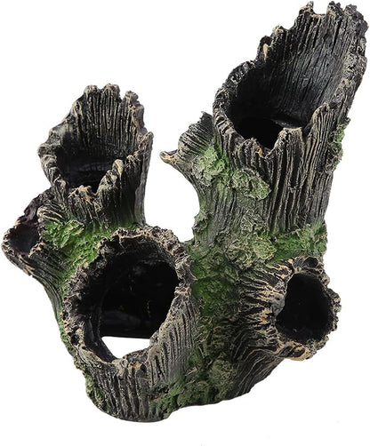 Tyenaza Aquarium Driftwood Decoration, Driftwood Resin Crafts Ornament for Aquarium Decoration Fish Tank Wood with Holes & Aquarium Caves Fish Tank Wood Decor(ST-004A)