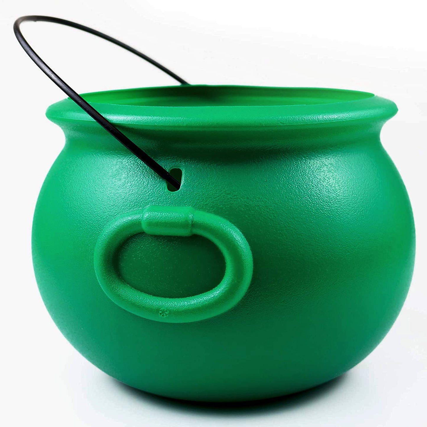 GIFTEXPRESS 8" Green Cauldron Kettle for St Patrick Day, Mardi Gras, Halloween, Pot of Gold Pot, Lucky Leprechaun Kettle, Plastic Cauldron