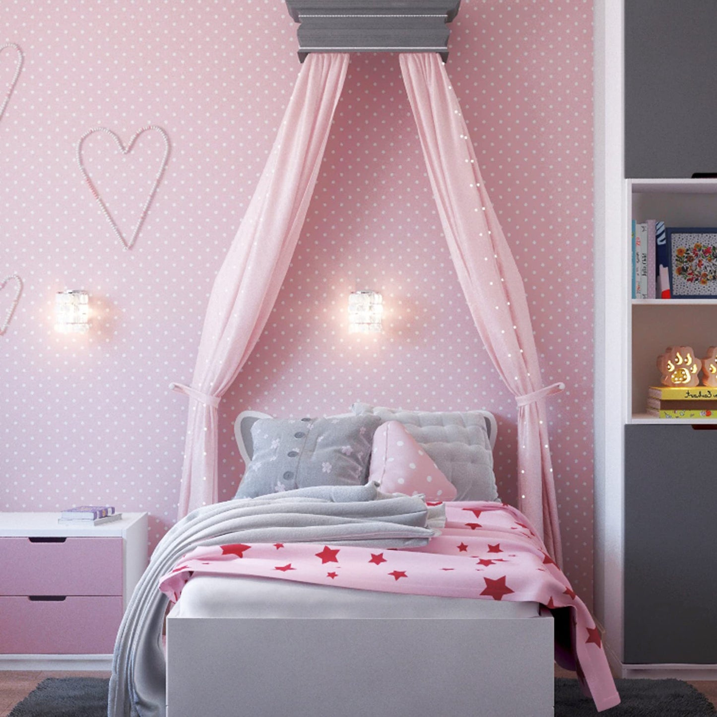 Luvyohmee Pink Window Scarf Valances - Light Pink Sheer Valances, 144 Inch Curtain Scarf Swag Curtains, Bed Canopy Curtains 52Wx144L