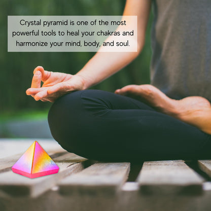 Amazing Gemstone Angel Aura Rose Quartz Pyramid Crystal Healing Stones - 1" Great Pyramid Figurine of Natural Stone Pyramid for Meditation, Reiki, Chakra Balancing and Crystal Pyramids Grid