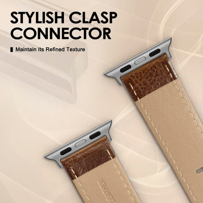 SWEES Leather Band Compatible with Apple Watch Bands 46mm 45mm 44mm 42mm (Series 1/2/3) Men Women, Vintage Genuine Leather Replacement Wristband for iWatch Series 10 9 8 7 6 5 4 3 2 1 SE Brown