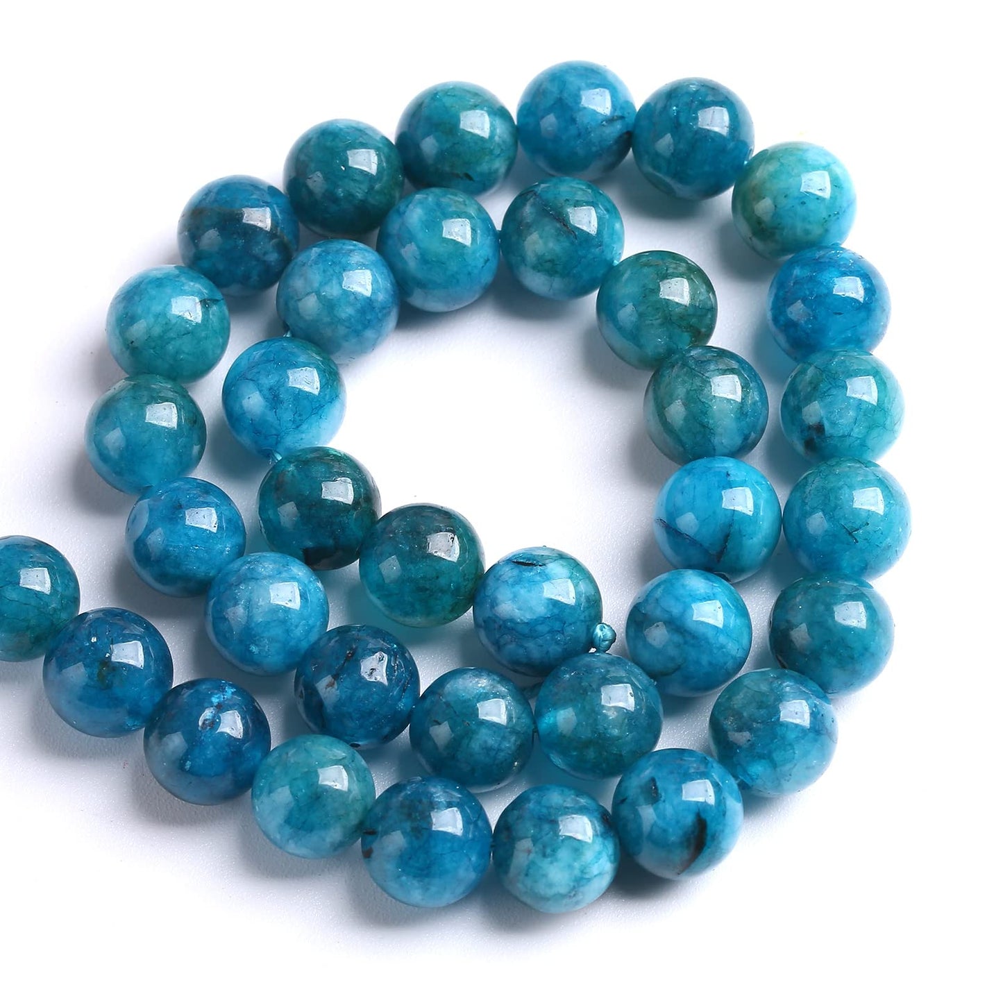 6MM 60PCS Blue Apatite Spacer Loose Beads for Jewelry Making DIY Bracelet Necklace