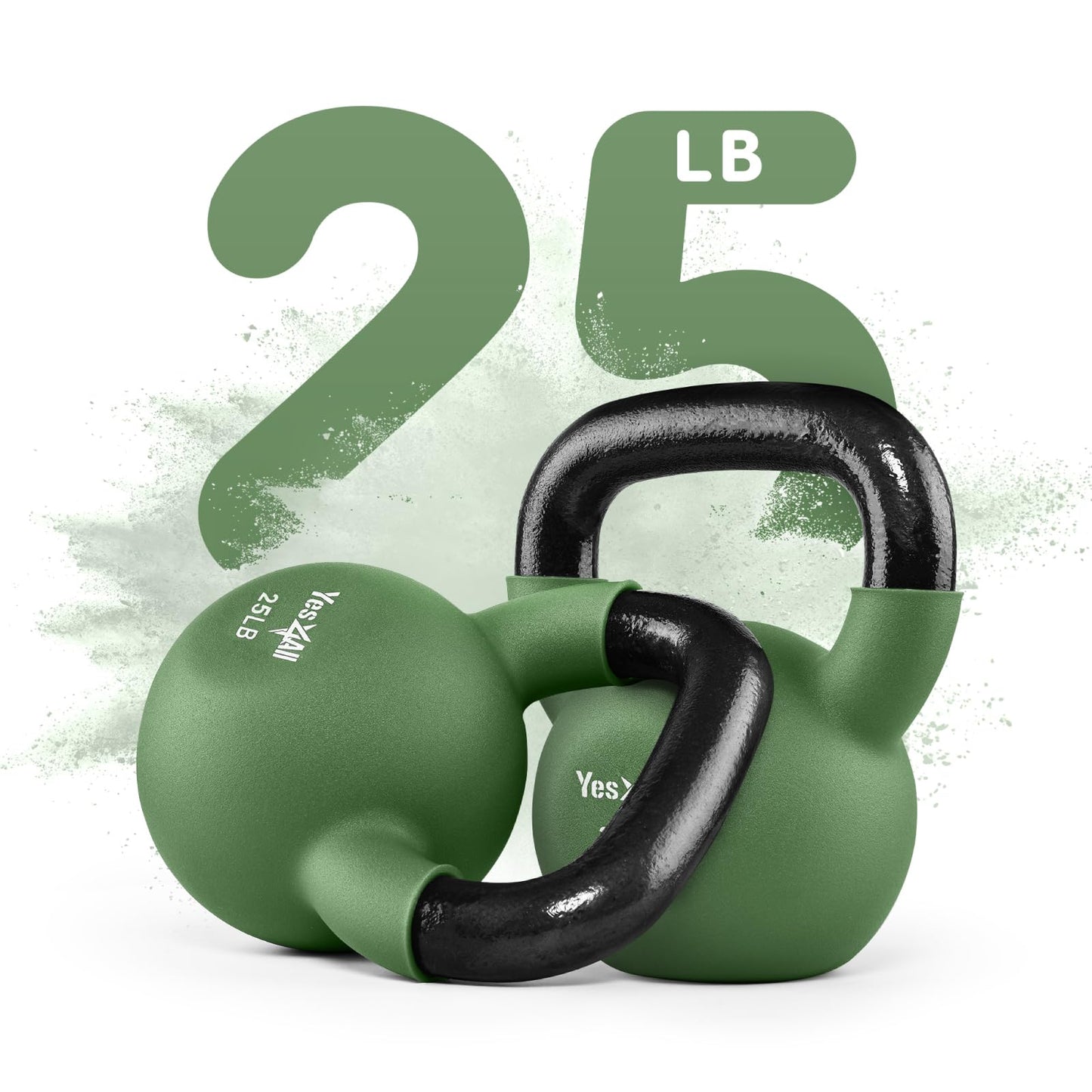 Yes4All Kettlebell, 5-65 LB Neoprene Coated Cast Iron Kettlebells, Wide Grip Handle & Flat Bottom for Swings, Squats, Deadlifts, Push Ups & Full Body Training at Home Gym - Single & Set