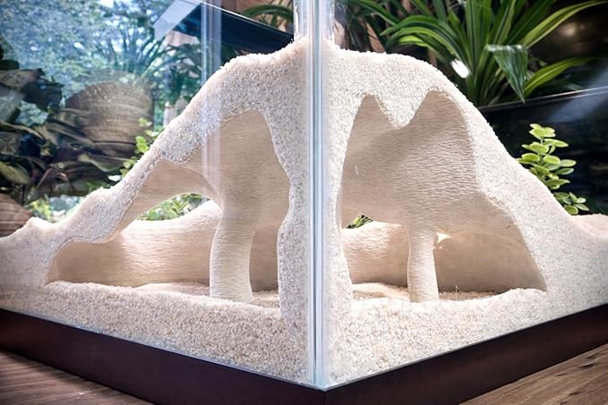 Aquarium & Terrarium Corner Underground Cave – Faux Mangrove Root Hideout for Betta, Corydoras, Shrimp, Geckos & Snakes – Natural-Look Tank Decor in Textured Root Style (Bone, 7.5"x7.5"x4")