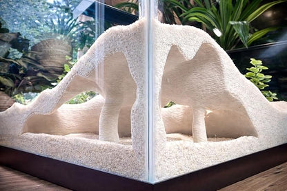 Aquarium & Terrarium Corner Underground Cave – Faux Mangrove Root Hideout for Betta, Corydoras, Shrimp, Geckos & Snakes – Natural-Look Tank Decor in Textured Root Style (Bone, 7.5"x7.5"x4")