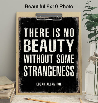 Edgar Allan Poe Quote Art Print - Goth Room Decor Poster Sign - Decoration for Living Room, Bedroom, Office, Apartment - Cool Unique Gift - Funny Sayings for Wall Decor - Gothic Home Picture