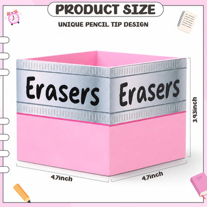 Tenceur 4.7x4.7 Inches Erasers Bucket for Teacher Desk Organizer Pencil Holder Bucket Plastic Large Capacity Desk Organizer for Teacher Classroom Craft Supply Storages