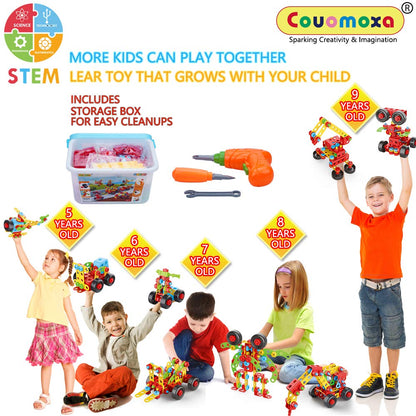 COUOMOXA 404 Pcs Building Toys STEM for Kids: 62 DIY Demo Models Construction Creative Set - Educational Toy for 5 6 7 8 9 10+ Years Old Kids Home School - Birthday Gift for Boys Girls