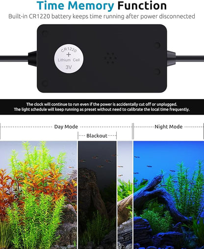 SEAOURA Full Spectrum Aquarium Light, 24/7 Custom Timer, Power-Off Memory, 36-42in 7-Row LED Fish Tank Lights, 8 Colors, 20 Brightness, Day & Night Cycle, Adjustable Mount for Freshwater Plant Growth