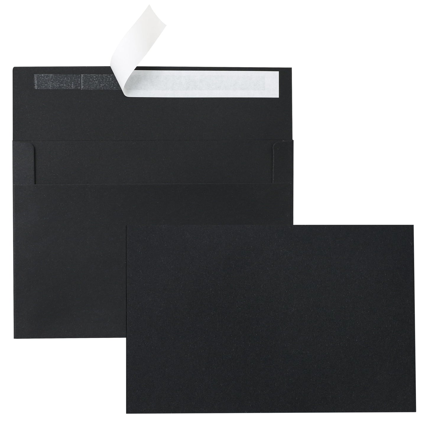 Silunkia 100 Packs Black Blank Greeting Cards with Envelopes 4 x 6 Heavyweight Single Panel Cardstock and A4 Envelopes Printable Self Seal for Graduations, Wedding Invitations, Thanksgiving Cards