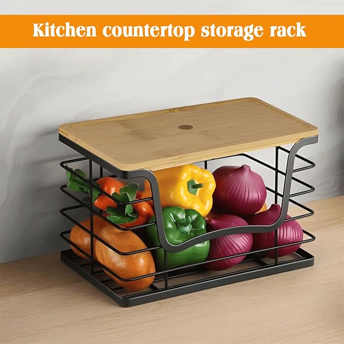 Trash Bag Holder & Wire Dishcloth, Stackable Trashbag Dispenser With Bamboo Lid, Large Trash Bag Holder and Small Garbage Bag Dispenser for Countertop Organization(4 Pcs)
