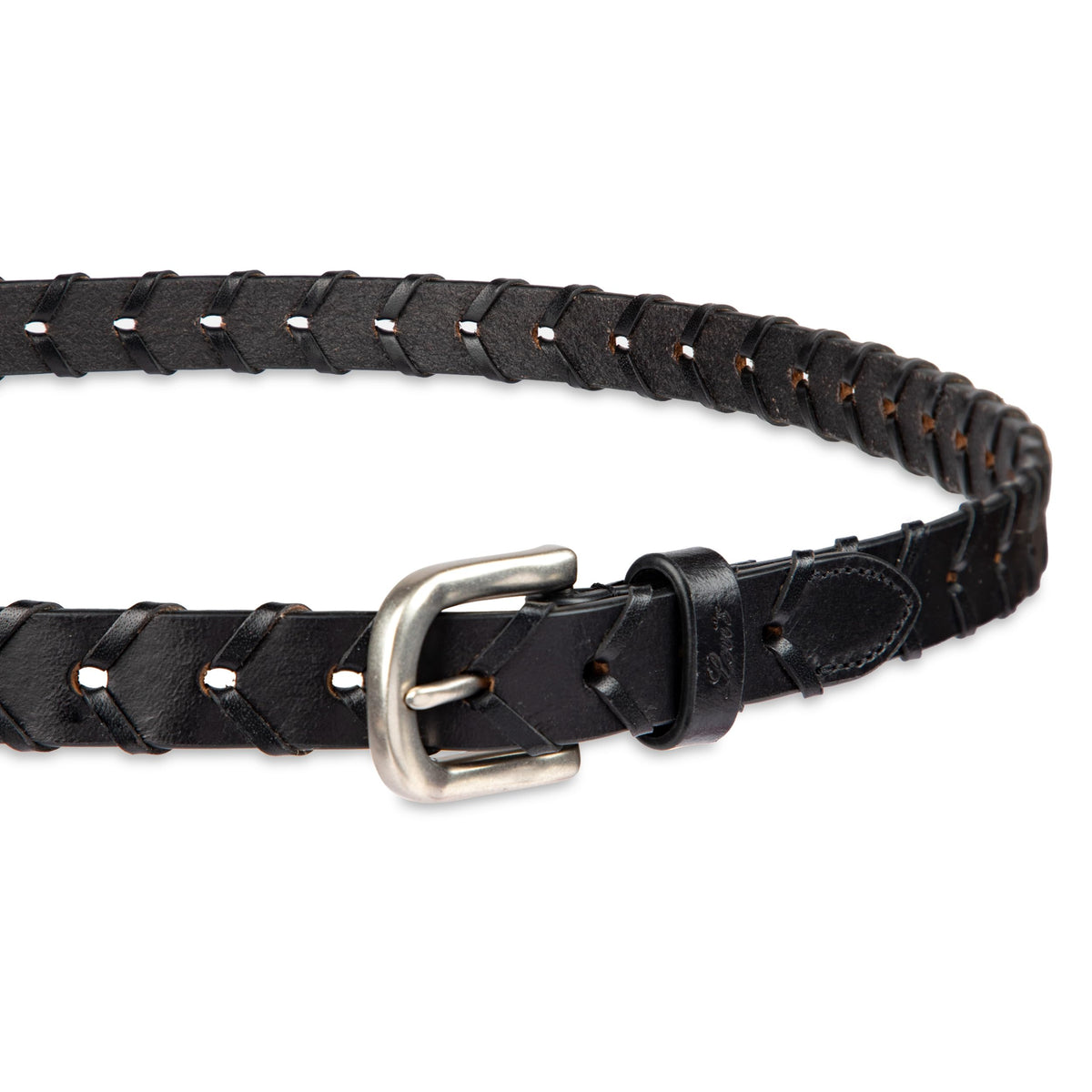 Levi's Women's Fully Adjustable Skinny Leather Braid Belt, Black, Small