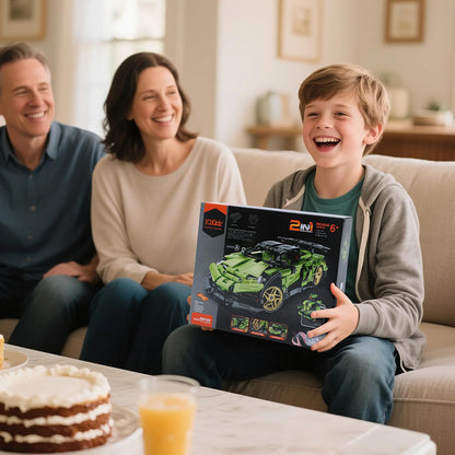 IQKidz STEM Building Blocks Kit for Kids - 2 in 1 Remote Control Race Car and Robot Toy, Great Gift for Boys, Teens Age 6 7 8-12+ Year Old Who Love Engineering and RC Sports Car Toys