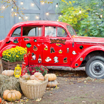 X1zuue 20Pcs Halloween Magnet Car Decorations Waterproof Trick or Treat Automotive Magnet Stickers Refrigerator Magnets Boo Pumpkin Ghost Candy Bat Home Decor Party Supplies for Cars