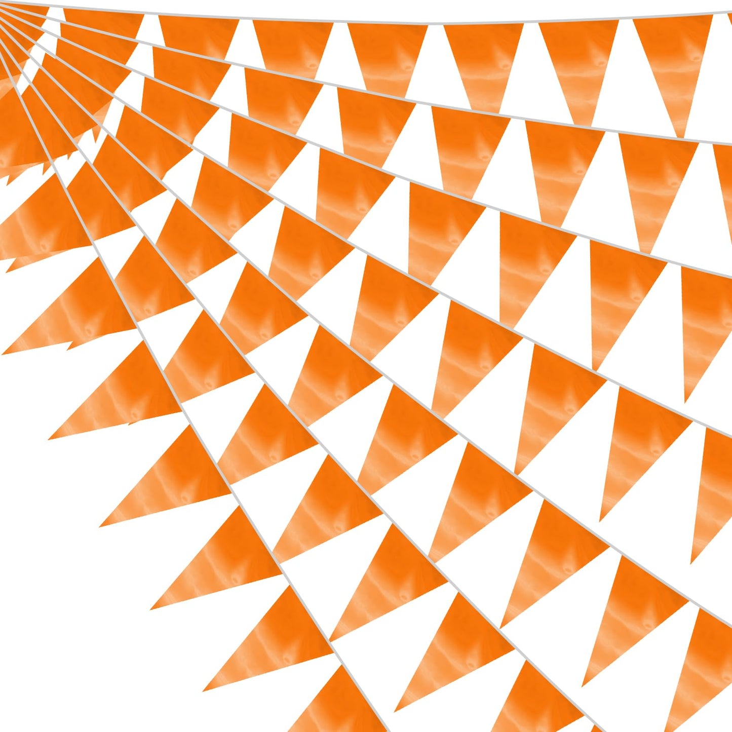 20M/64FT Macaroon Orange Triangle Pennant Banner Flag Metallic Fabric Bunting Garland for Christmas Graduation Anniversary Birthday Engagement Wedding Anniversary Casino Party Decorations Supplies