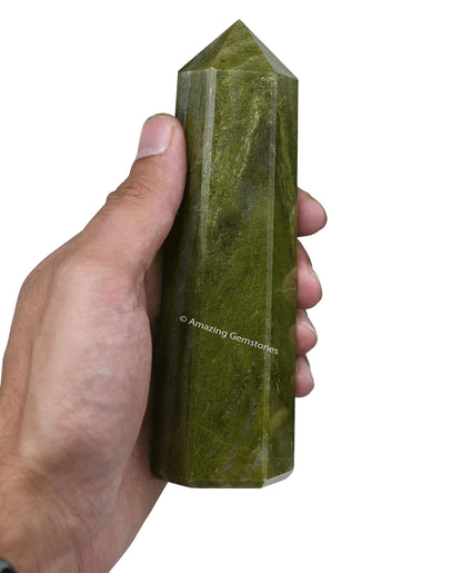 Amazing Gemstone Large Vesuvianite Crystal Towers ~ Natural Healing Crystal Point Obelisk for Reiki Healing and Crystal Grid (5.5 to 6 INCH)