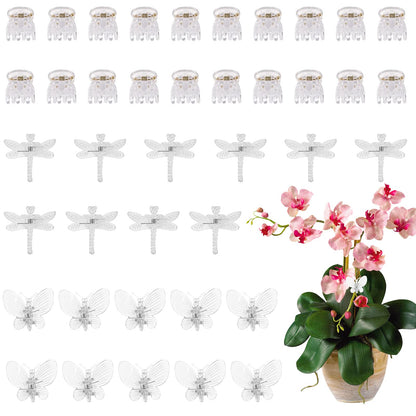 50Pcs Orchid Clips Plastic Dragonfly Butterfly Plant Clips,Portable Garden Plant Support Clip for Supporting Stems Orchid Vines Stalks Climbing Plants Grow Uprigh