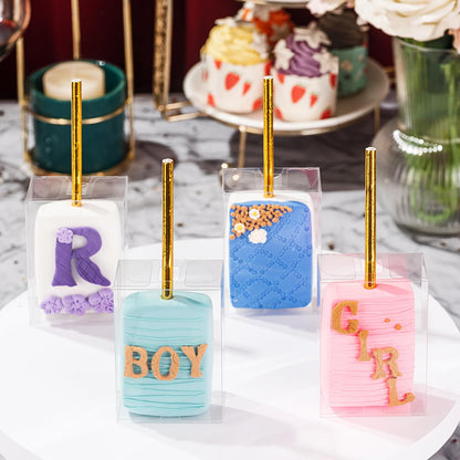 JCXGRVC 101PCS 3.5"x 2.4"x 1.38"Clear Rice Krispie Treat Boxes with Hole Cakesickle Boxes Small Macaron Box Candy Boxes Treat Boxes Party Favors Box