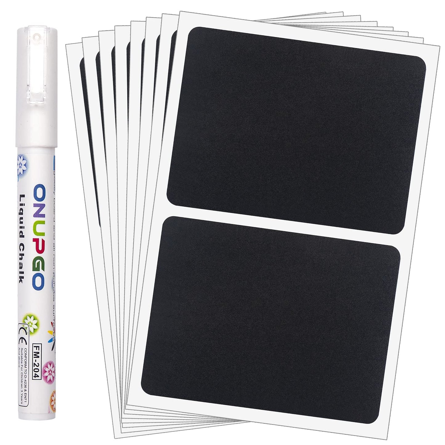 ONUPGO Chalkboard Labels (48 Pack), Reusable Blackboard Stickers, Waterproof Chalkboard Sticker for Jars, Parties Decoration, Craft Rooms, Weddings, Storage, Organize Your Home & Kitchen(4"x3")