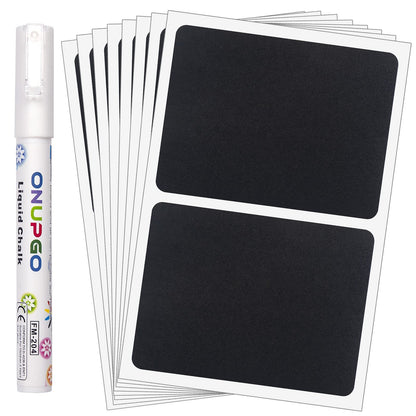 ONUPGO Chalkboard Labels (48 Pack), Reusable Blackboard Stickers, Waterproof Chalkboard Sticker for Jars, Parties Decoration, Craft Rooms, Weddings, Storage, Organize Your Home & Kitchen(4"x3")