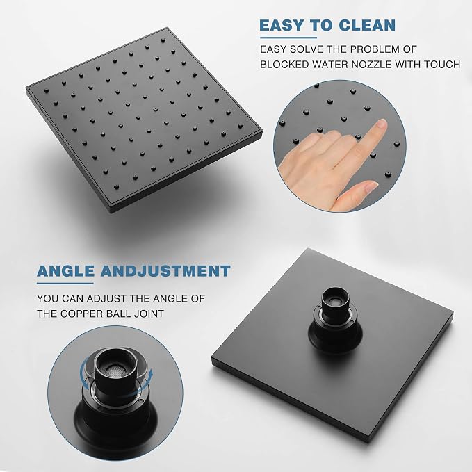 Esnbia Tub Shower Kit, Bathtub Shower Faucet Set（Valve Included) with 6-Inch Rain Shower Head, Single-Handle Shower Trim Kit, Matte Black