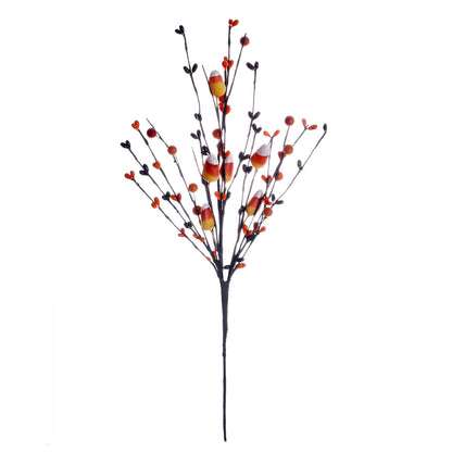 LLZLL 6 PCS Halloween Picks,17in/43cm Tall Artificial Fall Stems Halloween Berry Spray with Fake Candies for Holiday and Fall Decor
