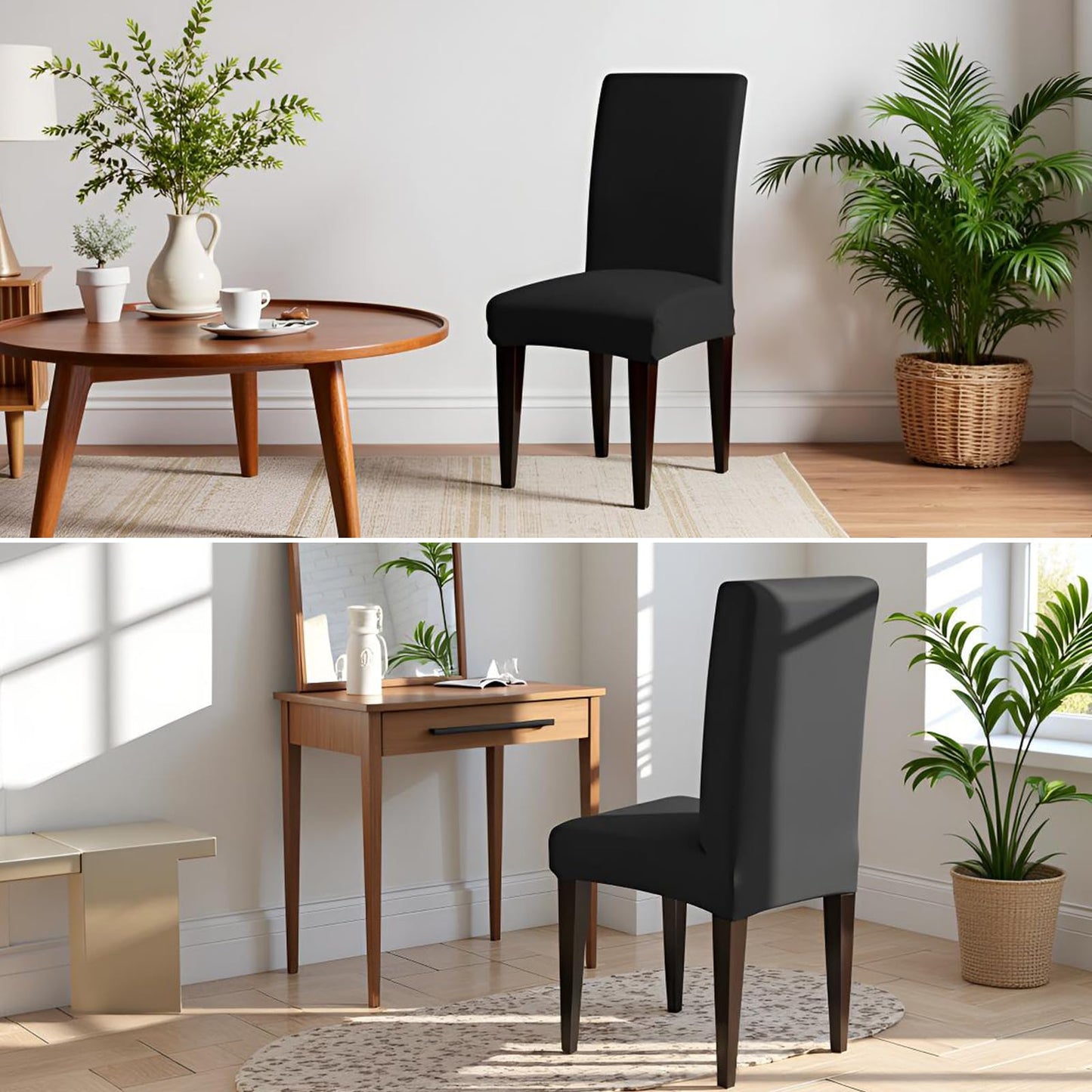 Dioxide High Stretch Chair Covers for Dining Chairs, Washable Dining Chair Covers Set of 4, Soft Dining Chairs Seat Covers, Parsons Chair Slipcover Protectors for Home Hotel Restaurant Banquet