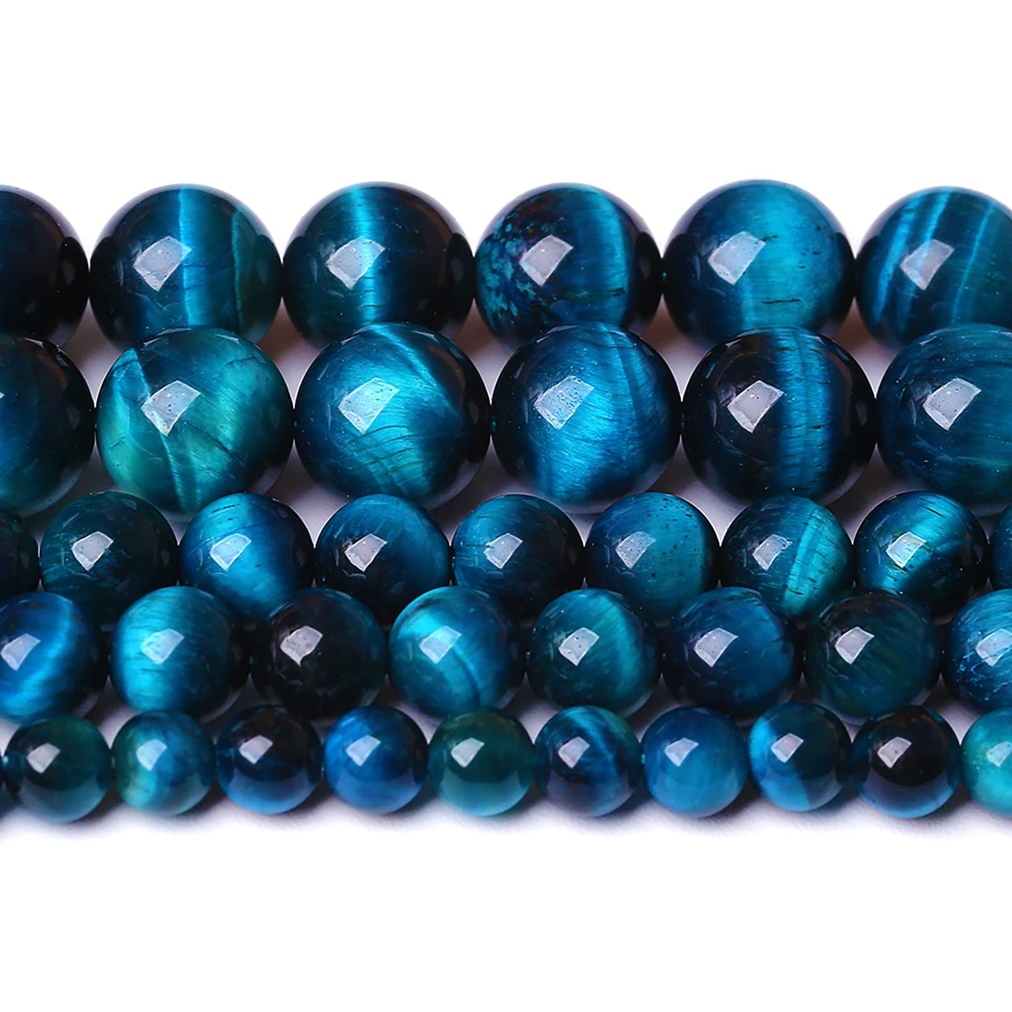 120PCS 6MM Blue Tiger Eye Beads Natural Stone Gemstone Spacer Loose Beads for Jewelry Making DIY Bracelet Semi Precious Beads Strand 2 Strands