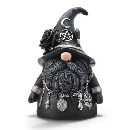 YAHIKI Occult Gothic Gnome Figurine 5.31" - Dark Magic Resin Decor for Baphomet Statue Aesthetic, Creepy Halloween Gnomes & Pagan Altar Witch Aesthetic Decor Collectibles