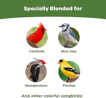 Kaytee Wild Bird Ultimate No Mess Wild Bird Food Seed For Cardinals, Finches, Chickadees, Nuthatches, Woodpeckers, Grosbeaks, Juncos and Other Colorful Songbirds, 9.75 Pound