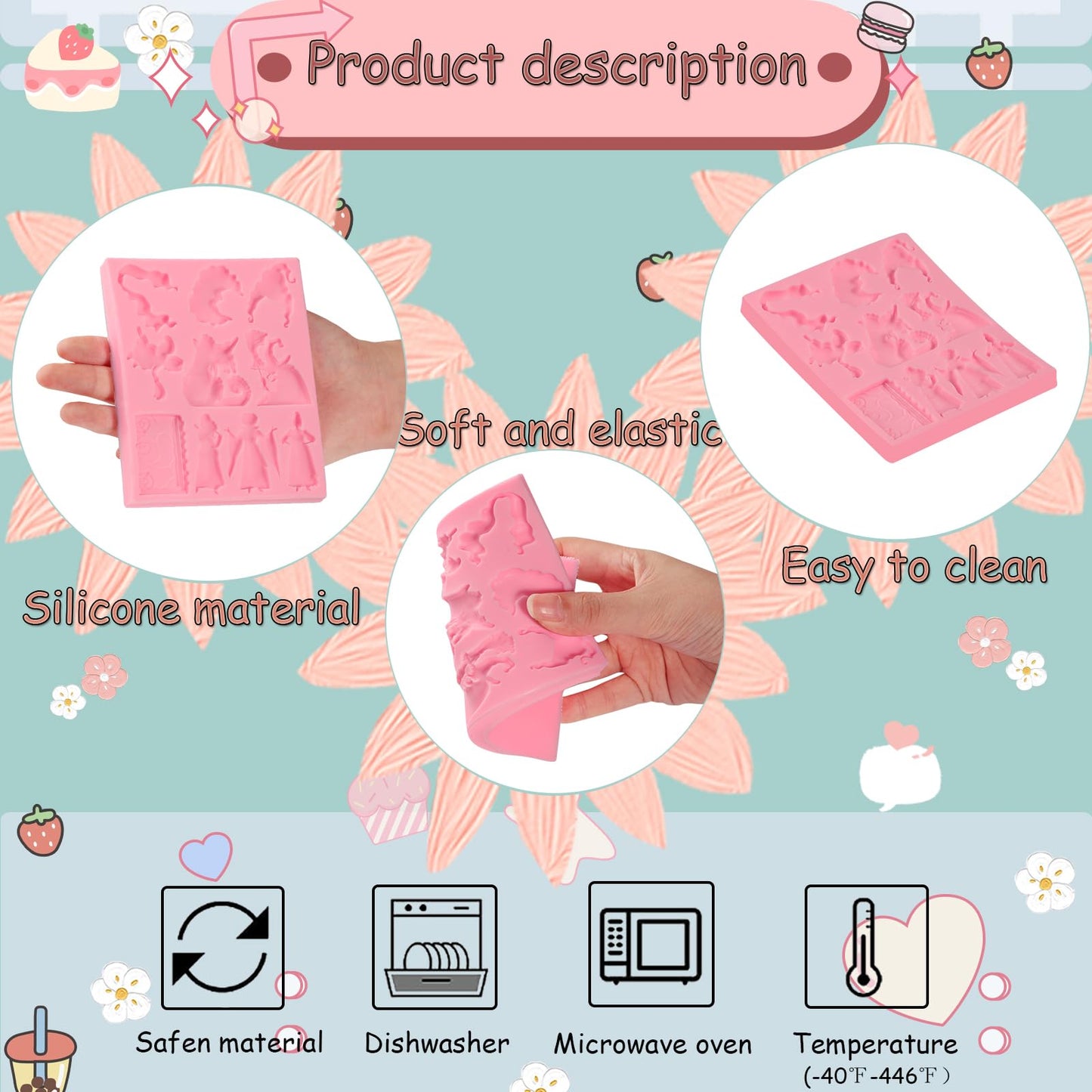 ICNYEKl Halloween Witch Sisters Silicone Mold 2 Pcs, 3D Halloween Hocus Pocus Fondant Mold, for Cupcake Toppers, Halloween Party Cake Decoration, Candy, Chocolate, Sugar Craft, Resin, Plaster, Clay