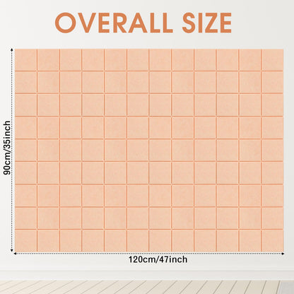 Honoson 12 Pack 48 x 36 Inches Large Cork Board Felt Wall Tiles with Safe Adhesive Large Decorative Vision Wall Board for Walls Home Office(Light Pink)