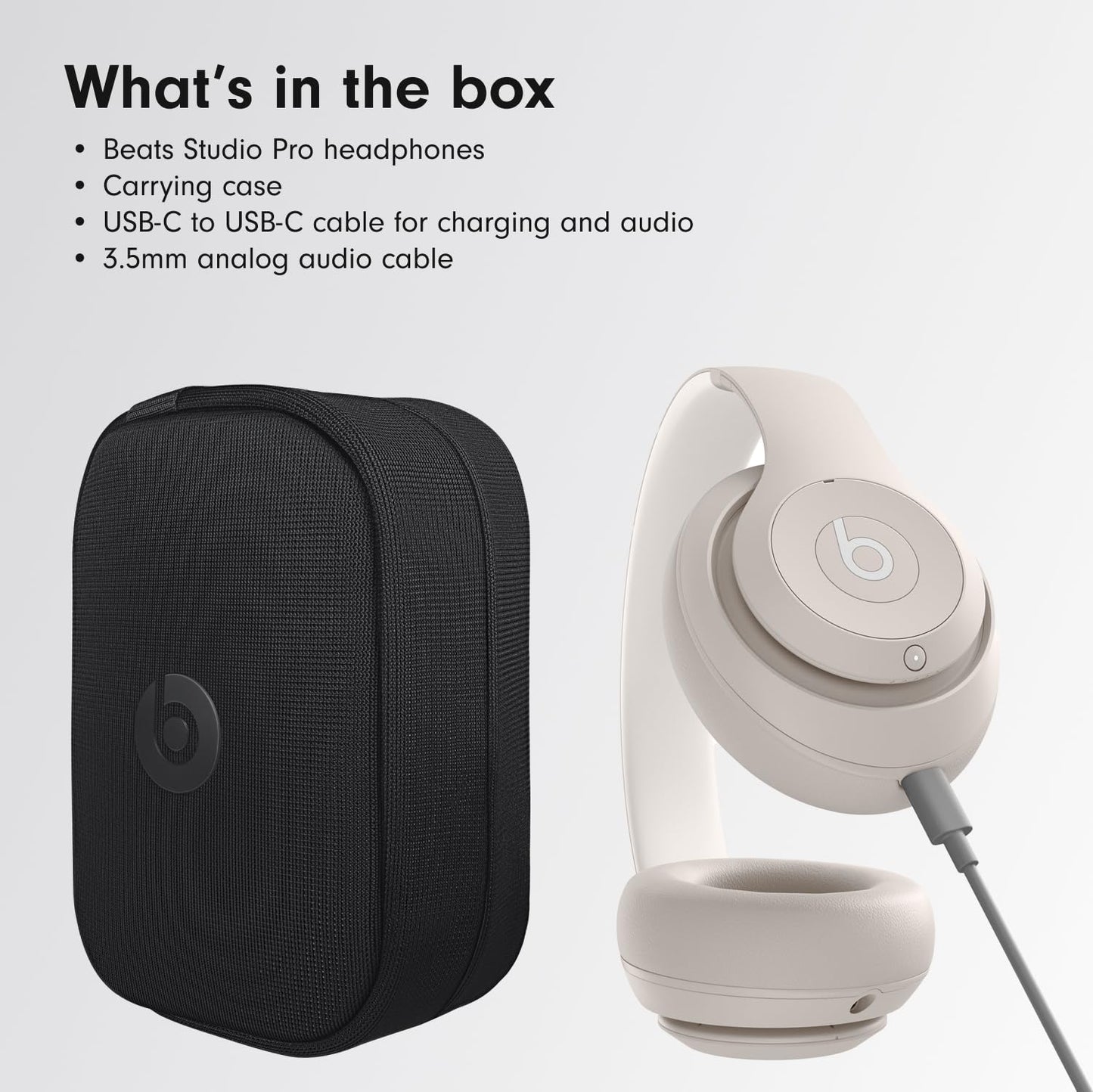 Beats Studio Pro-Premium Wireless Over-Ear Headphones- Up to 40-Hour Battery Life, Active Noise Cancelling, USB-C Lossless Audio, Apple & Android Compatible- Sandstone