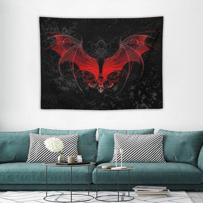 HZOHNAGO Gothic Tapestry Retro Red Bat Pattern Printed Wall Tapestry Wall Hanging for Bedroom Living Room Dorm 40" W x 30" H