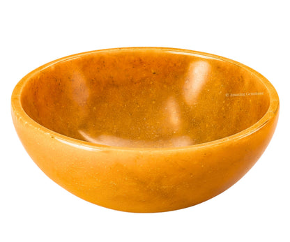 Yellow Jasper Crystal Bowl - 3 Inch Decorative Bowls for Room and Home Decor - Gemstone Healing Crystals for Elegant Display, Positive Energy Balance and Gift