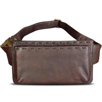 Genuine Leather Waist Bag Fanny Packs Hip Bag for Women and Men Real Leather Small Fanny Bag Sling Bag Crossbody Bags Chest Purses (Coffee)
