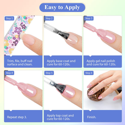 VANREESA 42 Pcs Gel Nail Polish Kit with U V Light 24 Popular Colors Gel Polish Nail Kit Green Blue Purple Pink Orange Complete Nail Kit with Manicure Tools Gifts for Women Girls