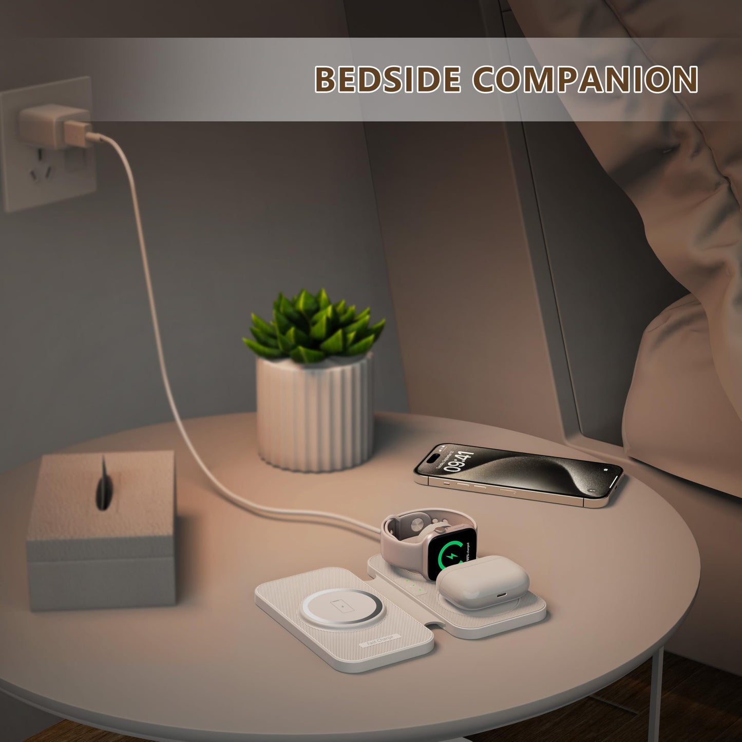 2025 Traveling Portable Wireless Mag-Safe Fast Charging Station,Magnetic 3 in 1 Charger for iPhone 17 16 15 14 13 12 Pro Max Plus,Apple Watch Series & Air pods 4 3 2 Pro-Gifts for Family