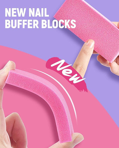MORGLES Cuticle Remover Kit, 100/180 Nail File and Nail Buffer Blocks, 1 Pcs Rose Cuticle Oil and Professional Pedicure Manicure Tools, Nipper Cutter for Fingernails and Toenails