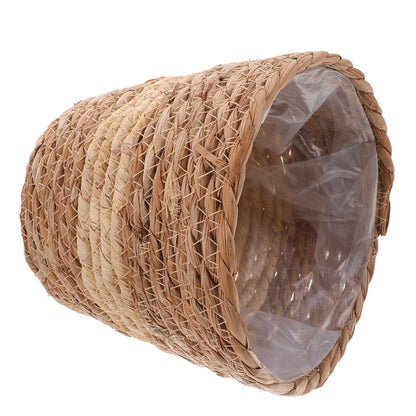 Zerodeko Hand Woven Plant Basket Natural Seagrass Planter Pot 7.08X7.08X5.90In Compact Indoor Decorative Container for Flower Arrangement Home Gardening Storage