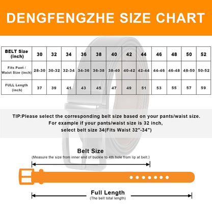 DENGFENGZHE Men's Belt Reversible Belt Men 1 Piece - 1 3/8" Leather Dress Belt - Trim to Fit for Elegant Style (Black/Brown (Burnished), 28"-30" Waist Adjustable)
