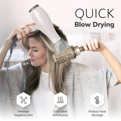 Round Brush for Blow Drying, Nano Thermal Ceramic & Ionic Tech Hair Brush with Boar Bristles, Professional Round Barrel Brush for Styling, Curling & Straightening by Sndyi (2.9 Inch, Barrel 1.7 Inch)