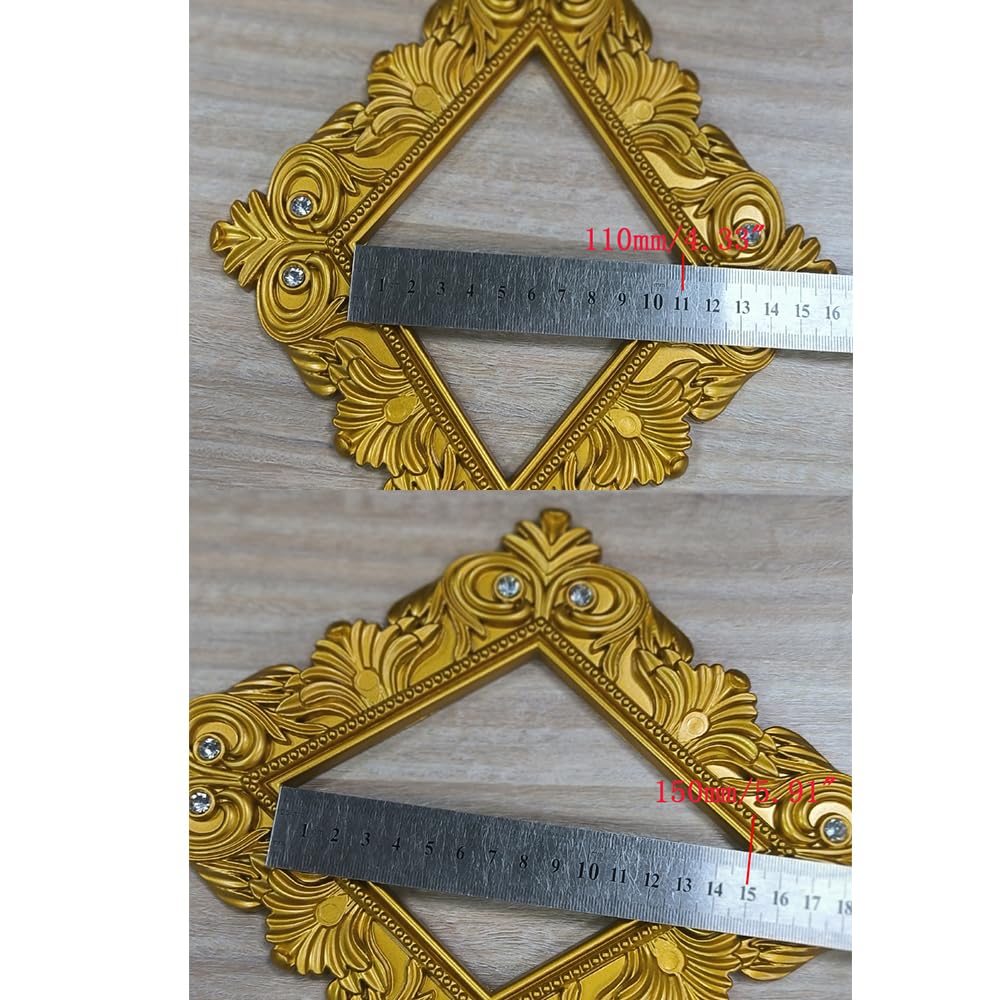 Mewutal 2 Pack Gold Curtain Tiebacks Square Curtain Holdbacks Plastic Curtain Clips Buckle Drapery Holdbacks Crystal Drapery Tiebacks for Home Window Decoration, with Fixing Rod (Gold Rhombus)