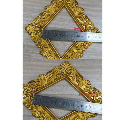 Mewutal 2 Pack Gold Curtain Tiebacks Square Curtain Holdbacks Plastic Curtain Clips Buckle Drapery Holdbacks Crystal Drapery Tiebacks for Home Window Decoration, with Fixing Rod (Gold Rhombus)