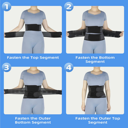 VobeNit Waist Trainer Belt for Women Segmented Corset Waist Cincher Trimmer Tummy Control Postpartum Faja Body Shaper Black
