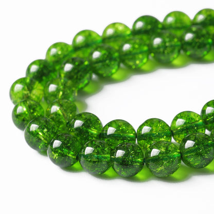 60PCS 6MM Beads Green Crystal Quartz Gem Energy Crystal Healing Jewelry Making Natural Stone Beads DIY(Green Crystal, 6MM)